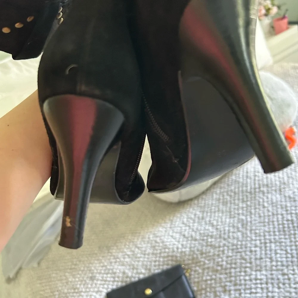 Jubilee Black Suede Studded Women's Boots - Picture 4 of 7